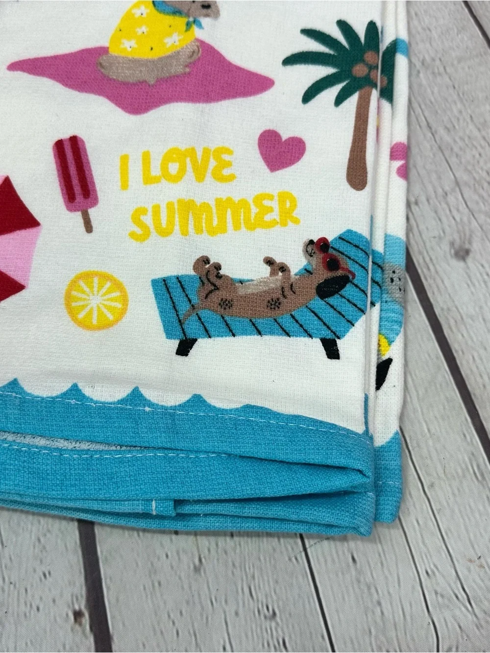 NWT sunny spoon co. 2pk kitchen towels summer beach coastal colorful